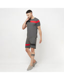 Stripes Knee Length  Shorts & Stripes Half Sleeve T-shirts For Men's